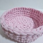 Корзинка вязаная ручной работы «Роза» из трикотажной пряжи