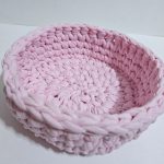 Корзинка вязаная ручной работы «Роза» из трикотажной пряжи