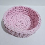 Корзинка вязаная ручной работы «Роза» из трикотажной пряжи
