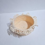 Корзинка вязаная ручной работы «Солнышко» из рафии