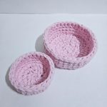 Набор корзинок ручной работы «Роза» из трикотажной пряжи