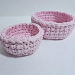 Набор корзинок ручной работы «Роза» из трикотажной пряжи