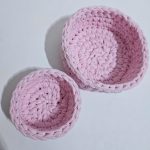 Набор корзинок ручной работы «Роза» из трикотажной пряжи