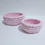 Набор корзинок ручной работы «Роза» из трикотажной пряжи