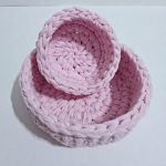 Набор корзинок ручной работы «Роза» из трикотажной пряжи