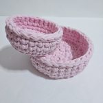 Набор корзинок ручной работы «Роза» из трикотажной пряжи