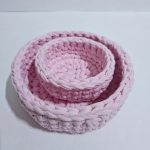 Набор корзинок ручной работы «Роза» из трикотажной пряжи