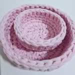 Набор корзинок ручной работы «Роза» из трикотажной пряжи