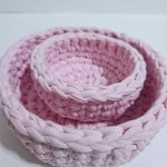 Набор корзинок ручной работы «Роза» из трикотажной пряжи