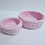Набор корзинок ручной работы «Роза» из трикотажной пряжи