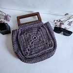 Вязаный шоппер «Alista Черника» из полиэфирного шнура