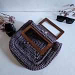 Вязаный шоппер «Alista Черника» из полиэфирного шнура