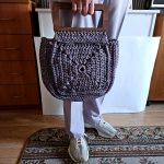 Вязаный шоппер «Alista Черника» из полиэфирного шнура