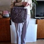 Вязаный шоппер «Alista Черника» из полиэфирного шнура