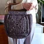 Вязаный шоппер «Alista Черника» из полиэфирного шнура