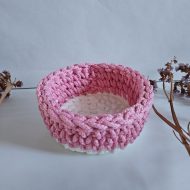 Корзинка вязаная ручной работы «Зефирная» из полиэфирного шнура